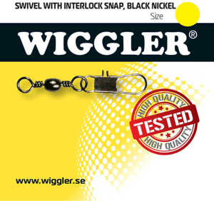 Bild på Wiggler Swivel Interlock Snap Black Nickel (2-10 pack) #10 / 13kg (10 pack)