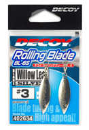 Bild på Decoy Rolling Blade Willow Leaf Silver (2 pack)