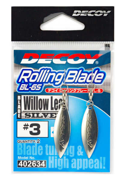 Bild på Decoy Rolling Blade Willow Leaf Silver (2 pack)