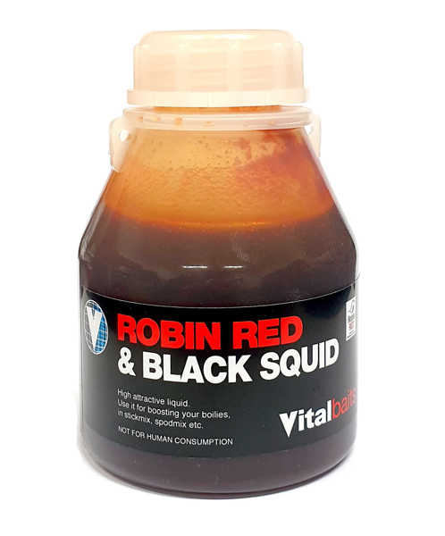 Bild på Vitalbaits Liquid Robin Red & Black Squid 250ml