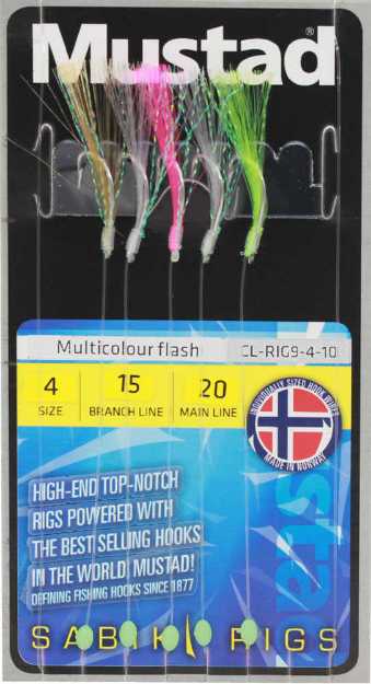 Bild på Mustad Multi Colour Flash Häckla (5 krokar #4)