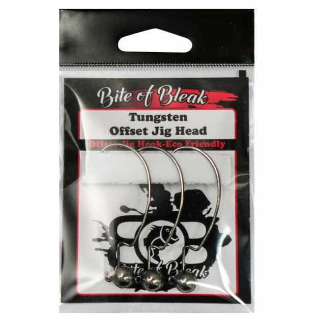 Bild på Bite of Bleak Tungsten Offset Jig Head 5,3g #4/0 (3 pack)